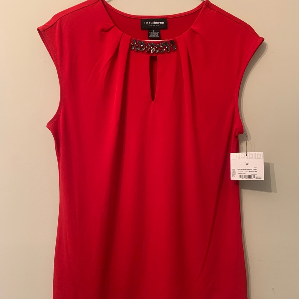 NWT Liz Claiborne red tank top